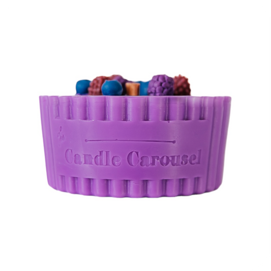The Candle Carousel Fortune Tellers Wagon Dark Rose & Spiced Fruits Candle Refill, Refillable Sustainable Vegan and Cruelty Free, Front Product View, Buy Today and Pair with our Refillable Dishes to Refill Time and Time again!
