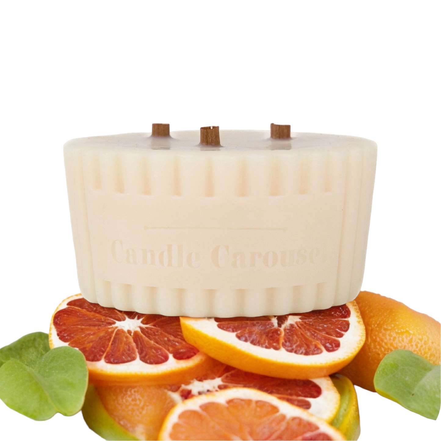 The Candle Carousel Solution Candles®️ Study Aromatherapy 100% Pure Essential Oils Candle Refill, Refillable Sustainable Vegan and Cruelty Free, Front with Ingredient Demo Product View, Buy Today and Pair with our Refillable Dishes to Refill Time and Time again!