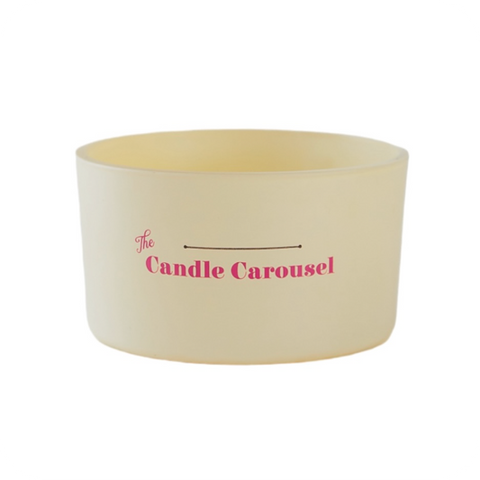 The Candle Carousel Cream Matte Finish Refillable Candle Dish, Sustainable Vegan and Cruelty Free Brand Company, Front Main Primary View, Buy today and fill with our Candle Refills Time and Time again!