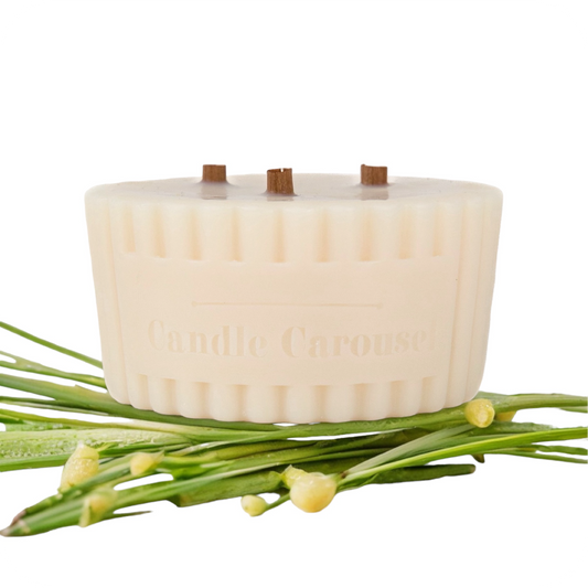 The Candle Carousel Solution Candles®️ Insect Repellent Repel Aromatherapy 100% Pure Essential Oils Candle Refill, Refillable Sustainable Vegan and Cruelty Free, Front with Ingredient Demo Product View, Buy Today and Pair with our Refillable Dishes to Refill Time and Time again!