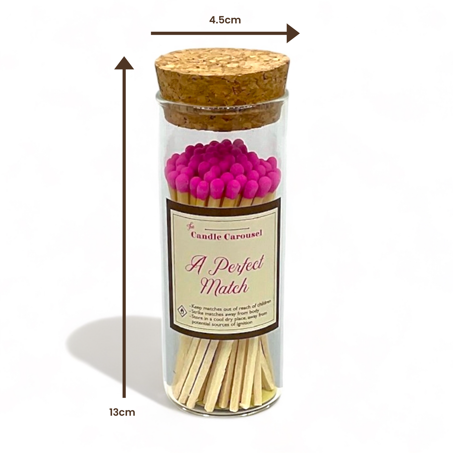 'A Perfect Match' Glass Jar Safety Matches