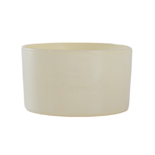 The Candle Carousel Cream Gloss Refillable Candle Dish, Sustainable Vegan and Cruelty Free Brand Company, Front Main Primary View, Buy today and fill with our Candle Refills Time and Time again!