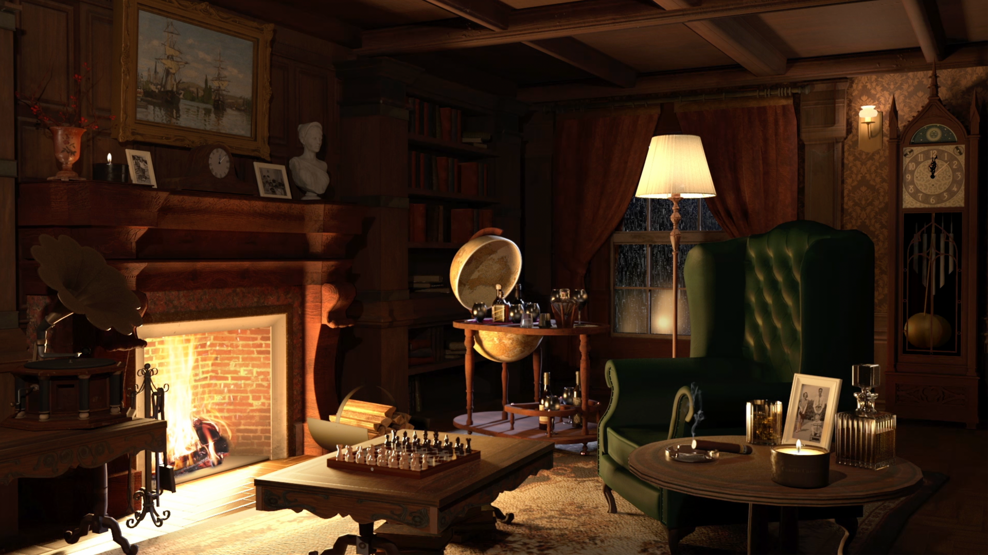 Load video: The Candle Carousel® 'Gentleman's Time Spent' ASMR Ambiance Room