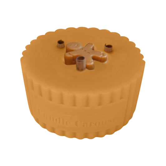 The Candle Carousel® Gingerbread scented candle refill with ginger, cinnamon, orange and vanilla notes on white background 