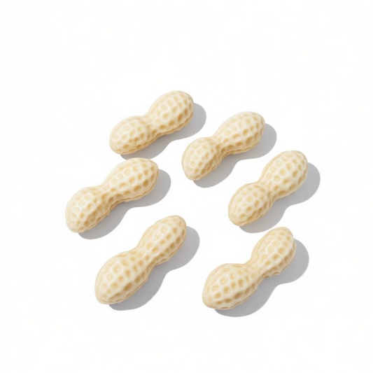 Circus monkey nuts sweet peanuts shaped wax melts on white background