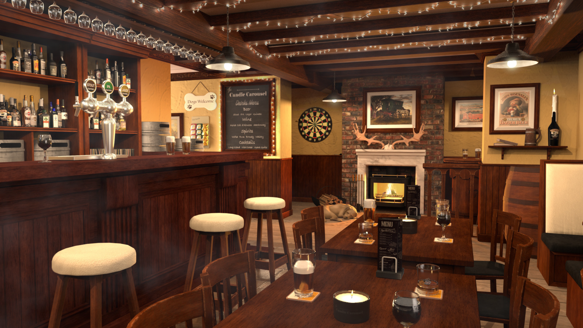 Load video: The Candle Carousel® 'Ye Olde Tavern' ASMR Ambiance Room